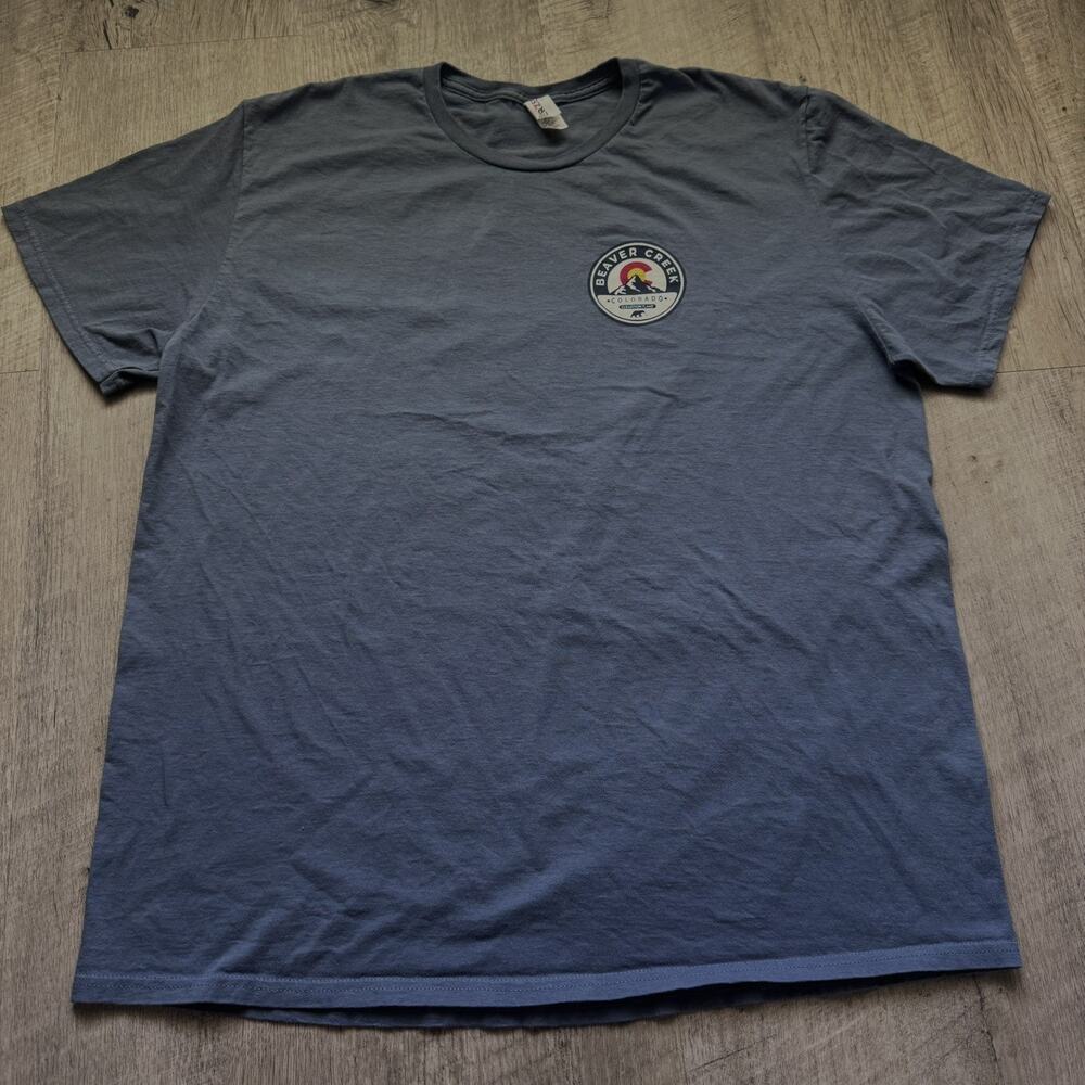 Beaver Creek Colorado T-Shirt Jerzees Cotton Blue Size XL Elevation 11440 Bear